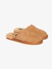Superdry Tan Suede 100% Cotton Mules Slippers - Image 3 of 7