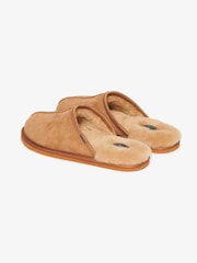 Superdry Tan Suede 100% Cotton Mules Slippers - Image 4 of 7