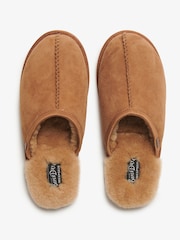 Superdry Tan Suede 100% Cotton Mules Slippers - Image 5 of 7