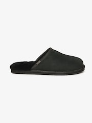 Superdry Black Suede 100% Cotton Mules Slippers - Image 1 of 7