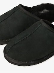 Superdry Black Suede 100% Cotton Mules Slippers - Image 7 of 7