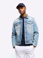 River Island Blue Regular Fit Classic Denim Jacket - Image 1 of 6