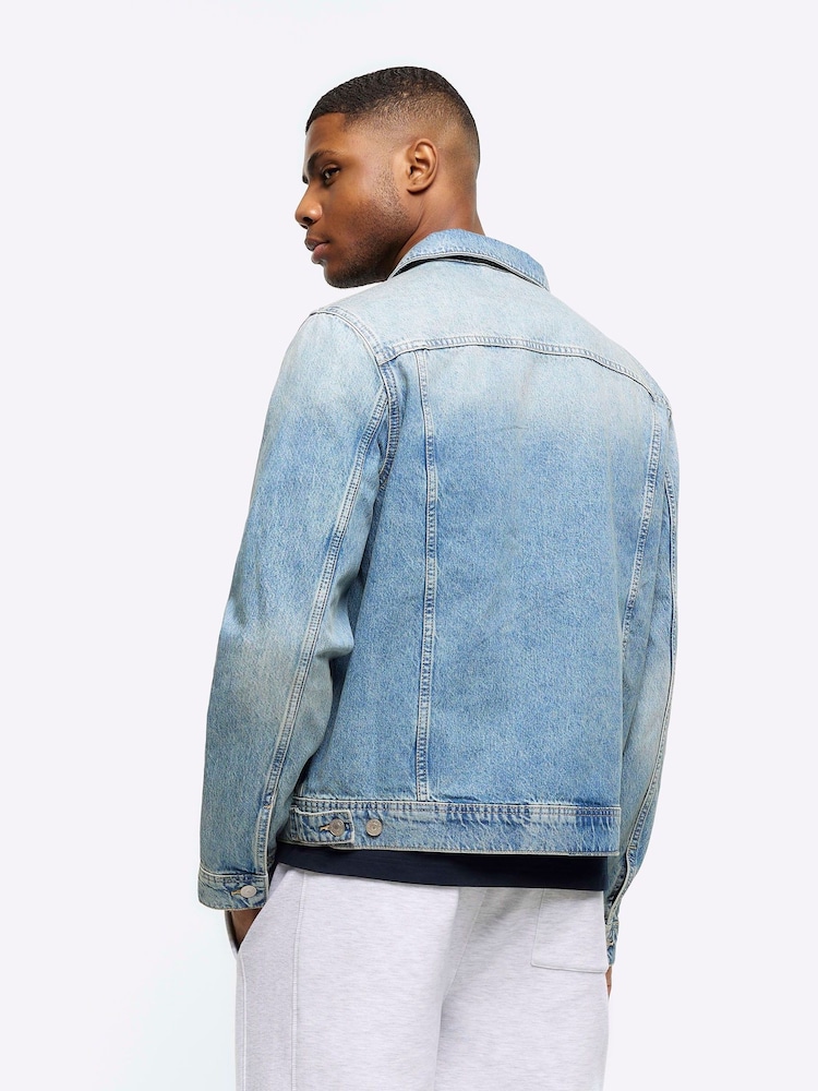 River Island Blue Regular Fit Classic Denim Jacket - Image 2 of 6