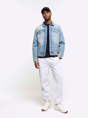 River Island Blue Regular Fit Classic Denim Jacket - Image 3 of 6