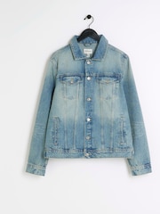 River Island Blue Regular Fit Classic Denim Jacket - Image 5 of 6