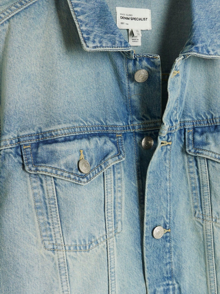 River Island Blue Regular Fit Classic Denim Jacket - Image 6 of 6 River Island Blue Regular Fit Classic Denim Jacket - Image 6 of 6
