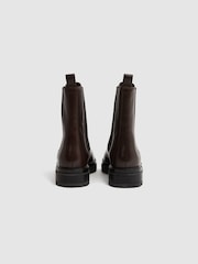 Reiss Chocolate Thea Leather Chelsea Boots - Image 4 of 5