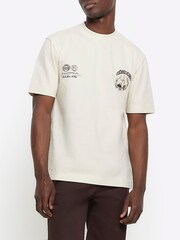 River Island Cream Regular Fit Ecru Cordoba T-Shirt - Image 2 of 6
