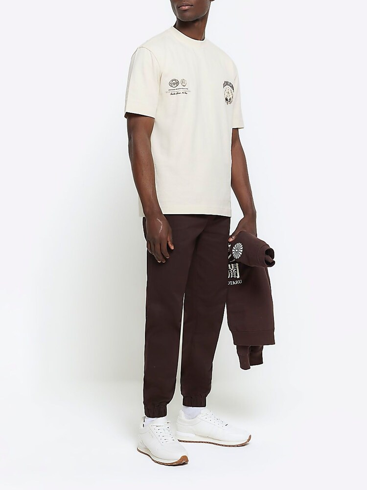 River Island Cream Regular Fit Ecru Cordoba T-Shirt - Image 3 of 6