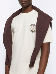 River Island Cream Regular Fit Ecru Cordoba T-Shirt - Image 4 of 6