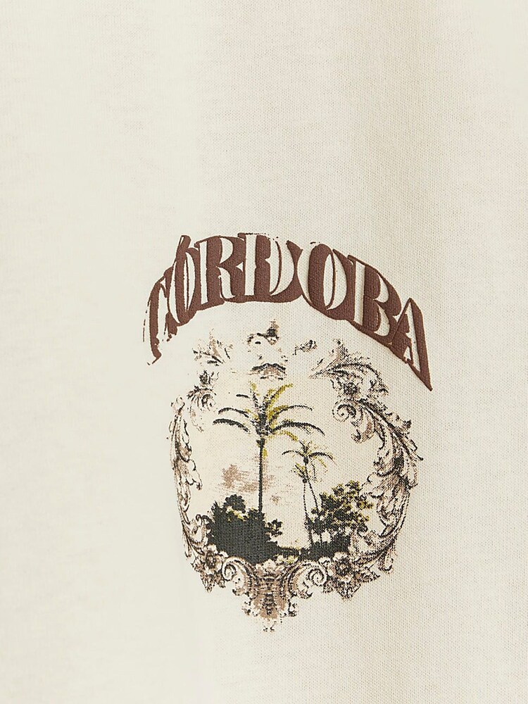 River Island Cream Regular Fit Ecru Cordoba T-Shirt - Image 6 of 6