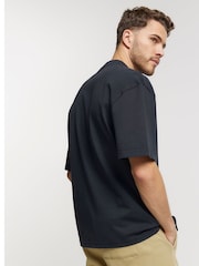 River Island Black Oversized 100% Cotton Studio T-Shirt - Image 2 of 3