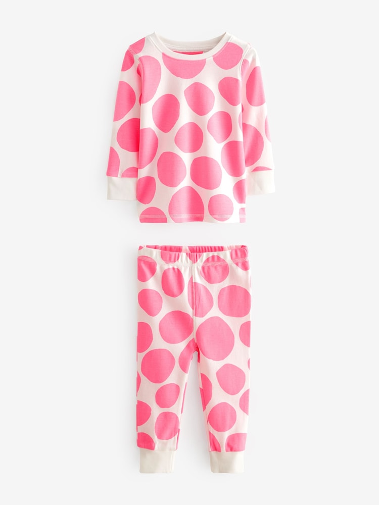 Fluro Pink/Yellow Stampy 100% Cotton Snuggle Pyjamas 3 Pack (9mths-16yrs) - Image 4 of 8