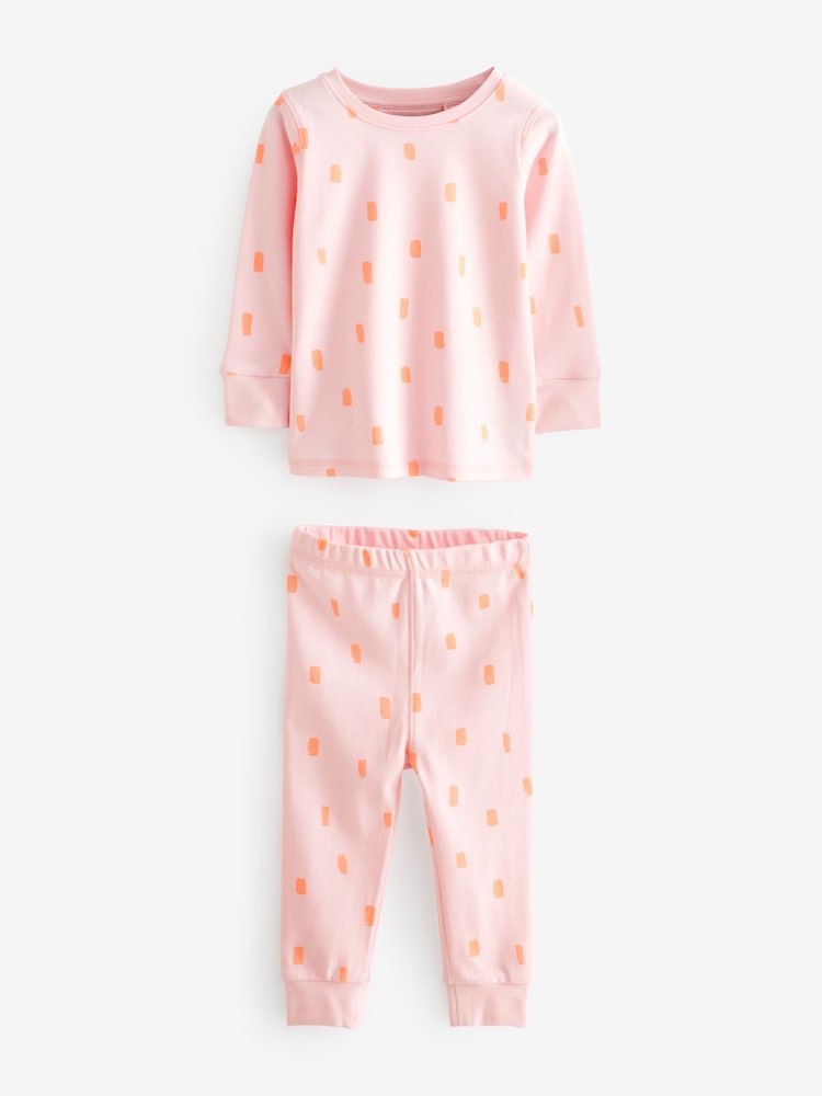 Fluro Pink/Yellow Stampy 100% Cotton Snuggle Pyjamas 3 Pack (9mths-16yrs) - Image 5 of 8