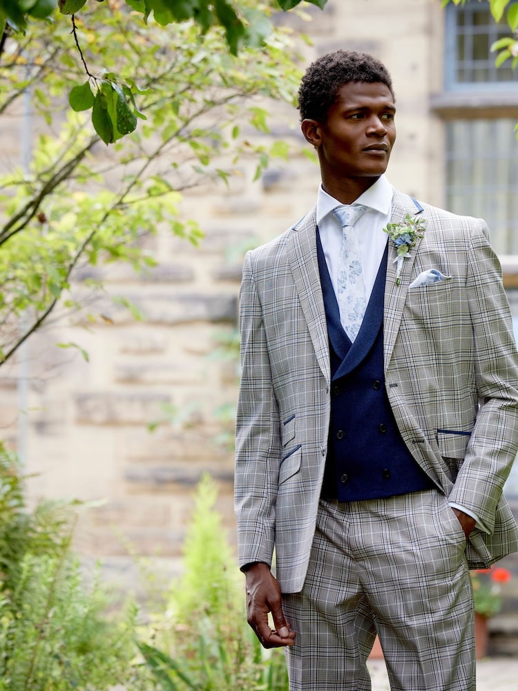 Skopes Blue Harcourt Double Breasted Slim Fit Suit Waistcoat - Image 2 of 5