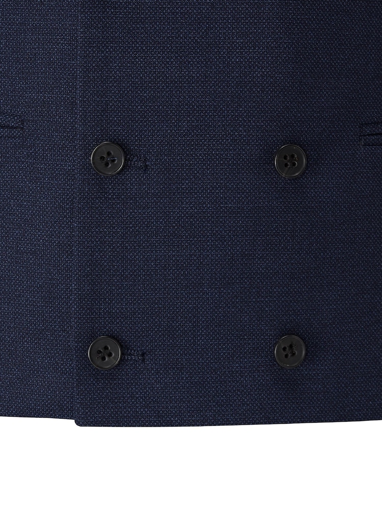 Skopes Blue Harcourt Double Breasted Slim Fit Suit Waistcoat - Image 5 of 5