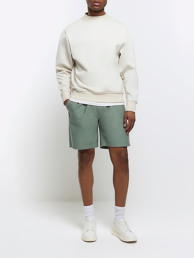 River Island Green Elasticated 100% Cotton Pull-On Shorts - Image 2 of 2