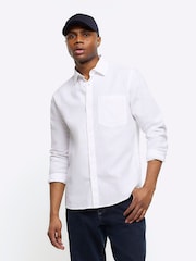 River Island White 100% Cotton Long Sleeve Shirt - Image 1 of 6