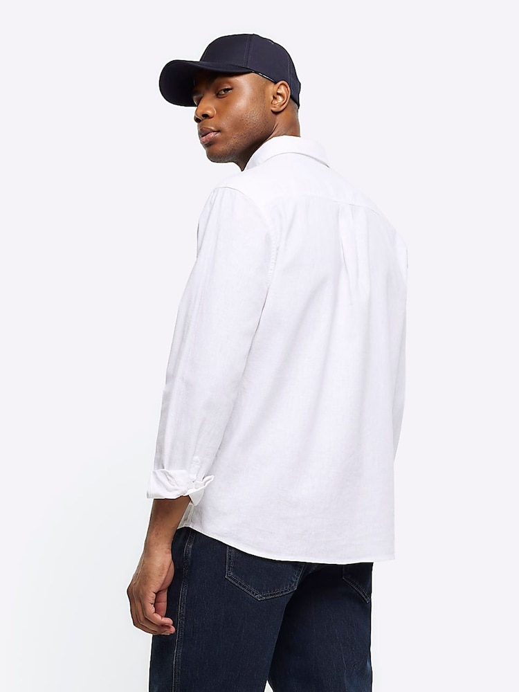 River Island White 100% Cotton Long Sleeve Shirt - Image 2 of 6 River Island White 100% Cotton Long Sleeve Shirt - Image 2 of 6