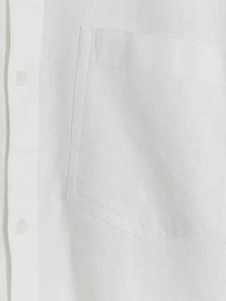 River Island White 100% Cotton Long Sleeve Shirt - Image 6 of 6