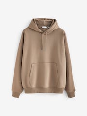 Stone Natural Oversized Jersey Cotton Rich Overhead Hoodie - Image 4 of 7