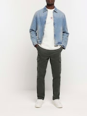 River Island White Regular Fit 100% Cotton Shirikawa Mountains T-Shirt - Image 2 of 4