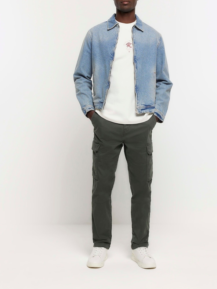 River Island White Regular Fit 100% Cotton Shirikawa Mountains T-Shirt - Image 2 of 4