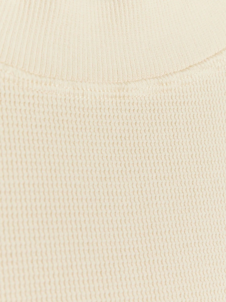 River Island Natural Regular Fit 100% Cotton Washed Waffle T-Shirt - Image 5 of 5