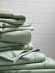 Ted Baker Green Magnolia 100% Cotton Towel - Image 1 of 3
