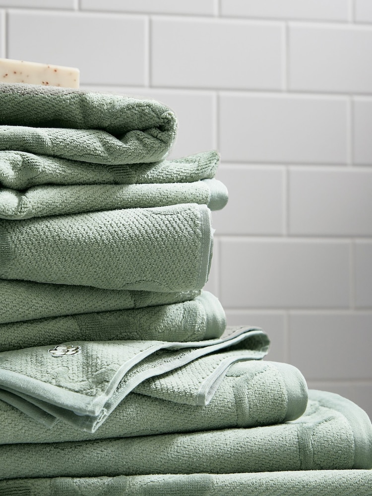Ted Baker Green Magnolia 100% Cotton Towel - Image 1 of 3