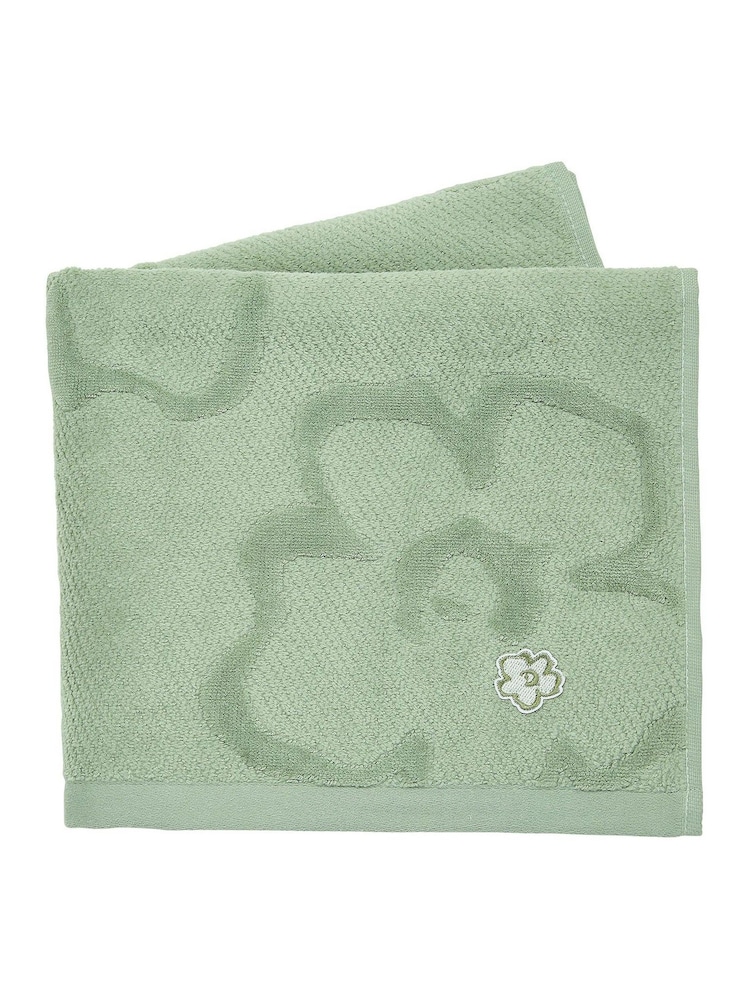 Ted Baker Green Magnolia 100% Cotton Towel - Image 2 of 3