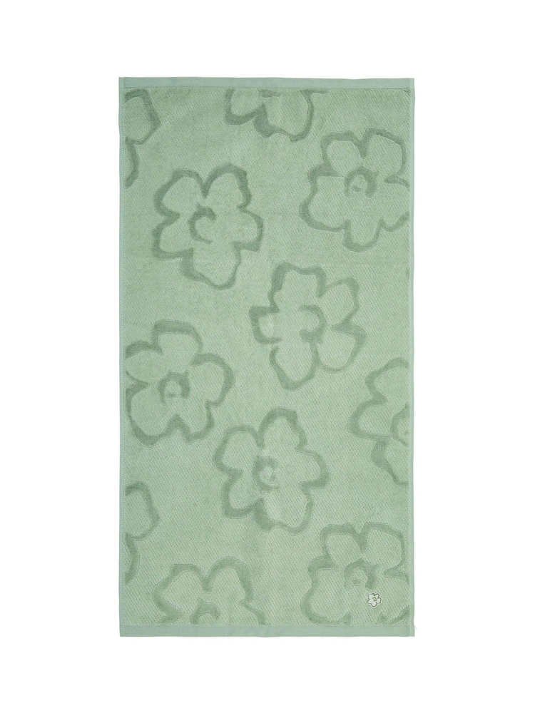 Ted Baker Green Magnolia 100% Cotton Towel - Image 3 of 3