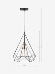 Dar Lighting Black Sword Ceiling Light Pendant - Image 4 of 4