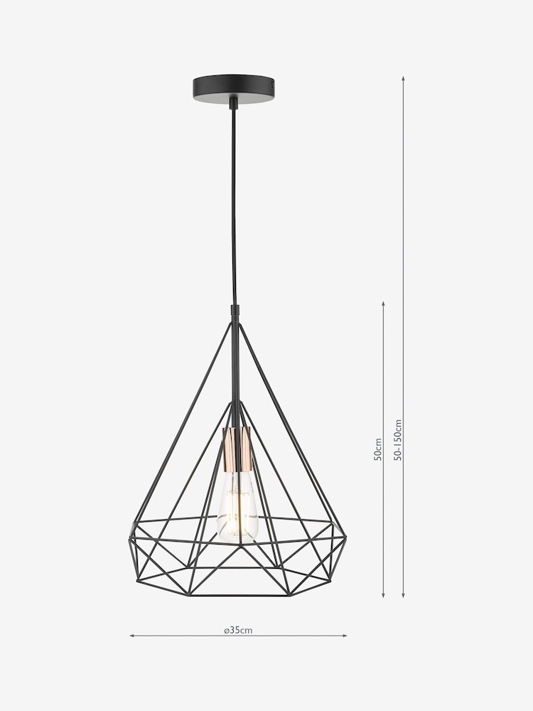 Dar Lighting Black Sword Ceiling Light Pendant - Image 4 of 4
