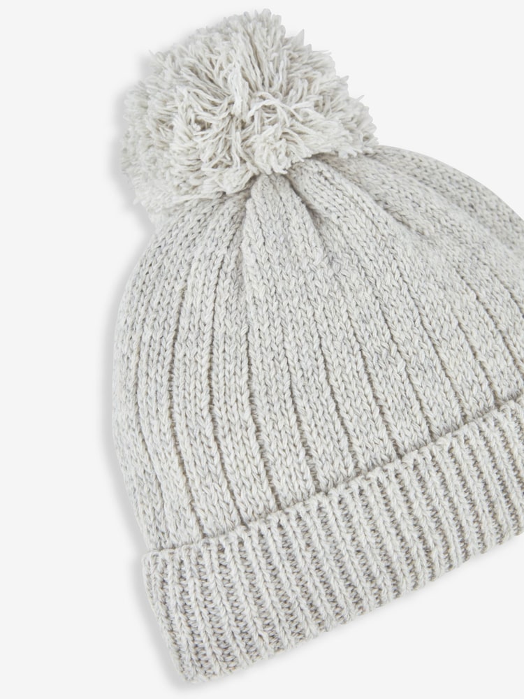 JoJo Maman Bébé Grey Cosy Rib Hat - Image 2 of 3