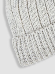 JoJo Maman Bébé Grey Cosy Rib Hat - Image 3 of 3