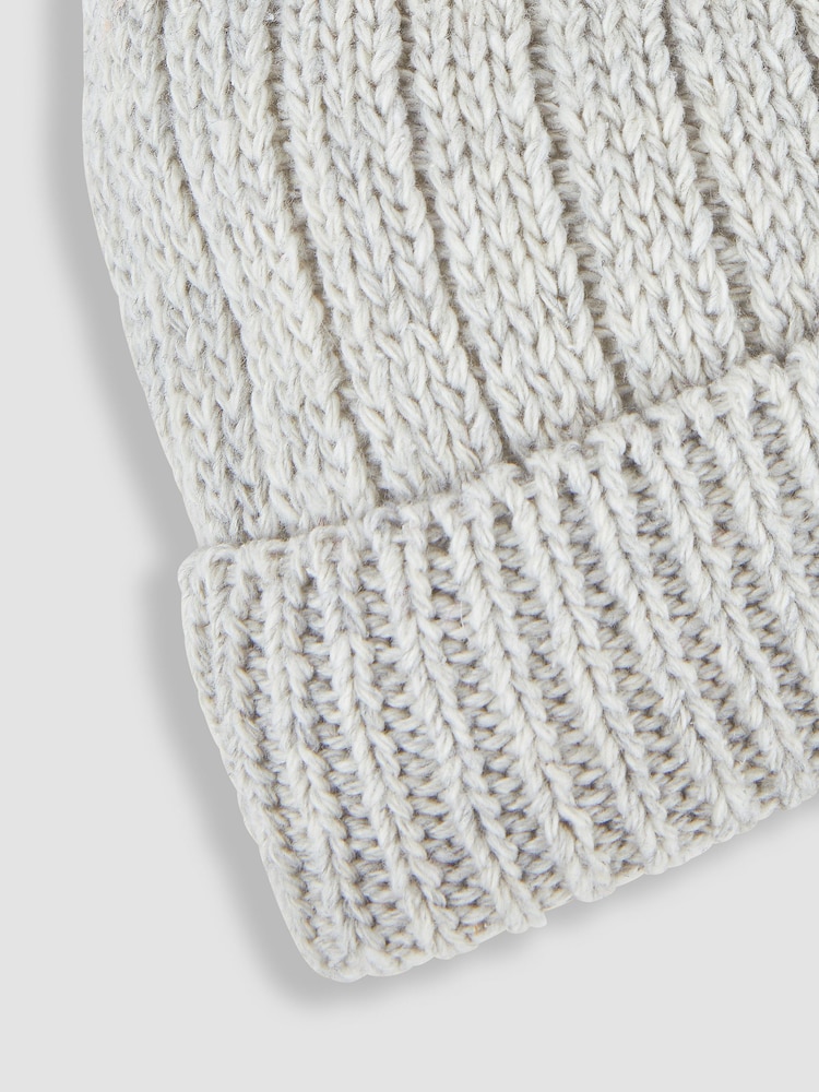 JoJo Maman Bébé Grey Cosy Rib Hat - Image 3 of 3