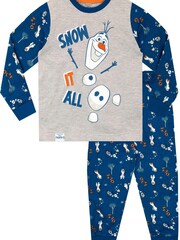 Character Blue Disney Frozen Olaf Long Sleeve Pyjamas - Image 1 of 5