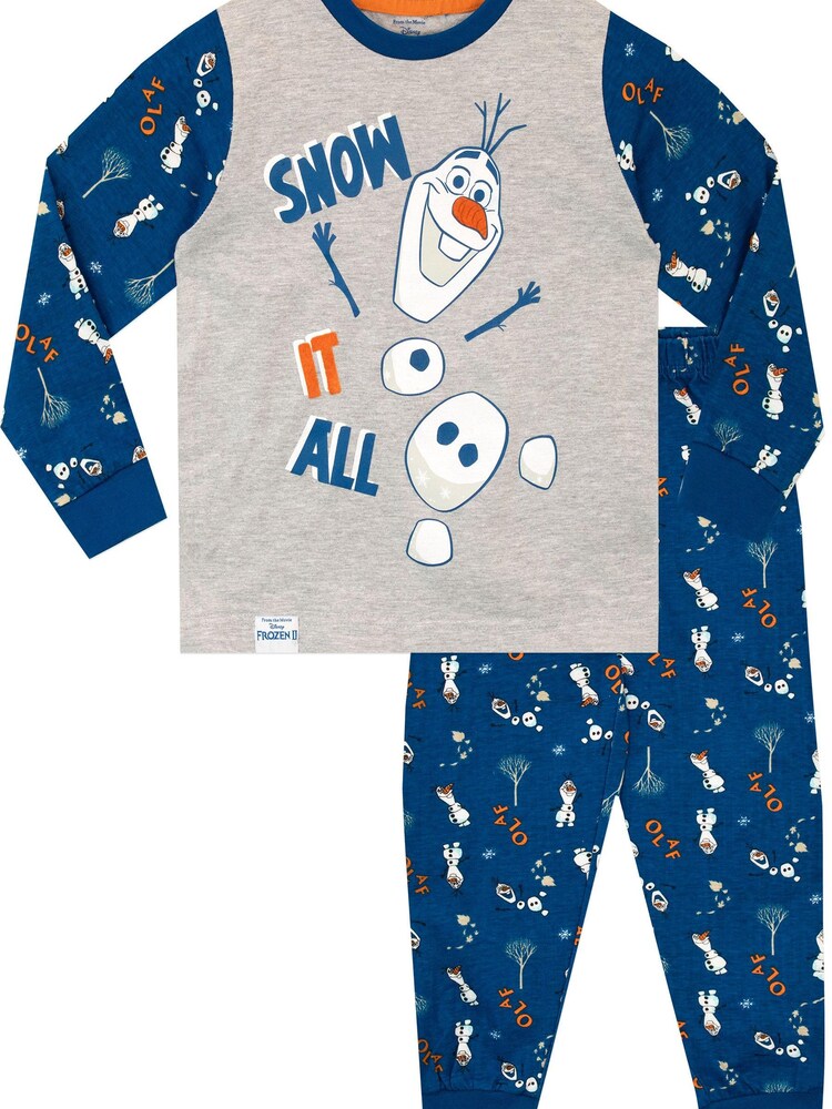 Character Blue Disney Frozen Olaf Long Sleeve Pyjamas - Image 1 of 5