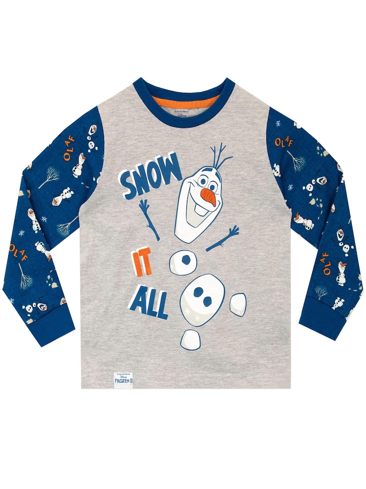 Character Blue Disney Frozen Olaf Long Sleeve Pyjamas - Image 2 of 5 Character Blue Disney Frozen Olaf Long Sleeve Pyjamas - Image 2 of 5