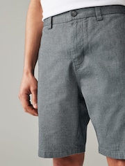 Navy Texture Straight Fit Stretch Chinos Shorts - Image 1 of 9