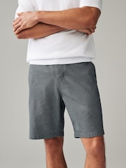 Navy Texture Straight Fit Stretch Chinos Shorts - Image 4 of 9