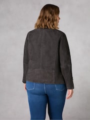 Live Unlimited Charcoal Grey Curve Suede Jacket - Image 4 of 7