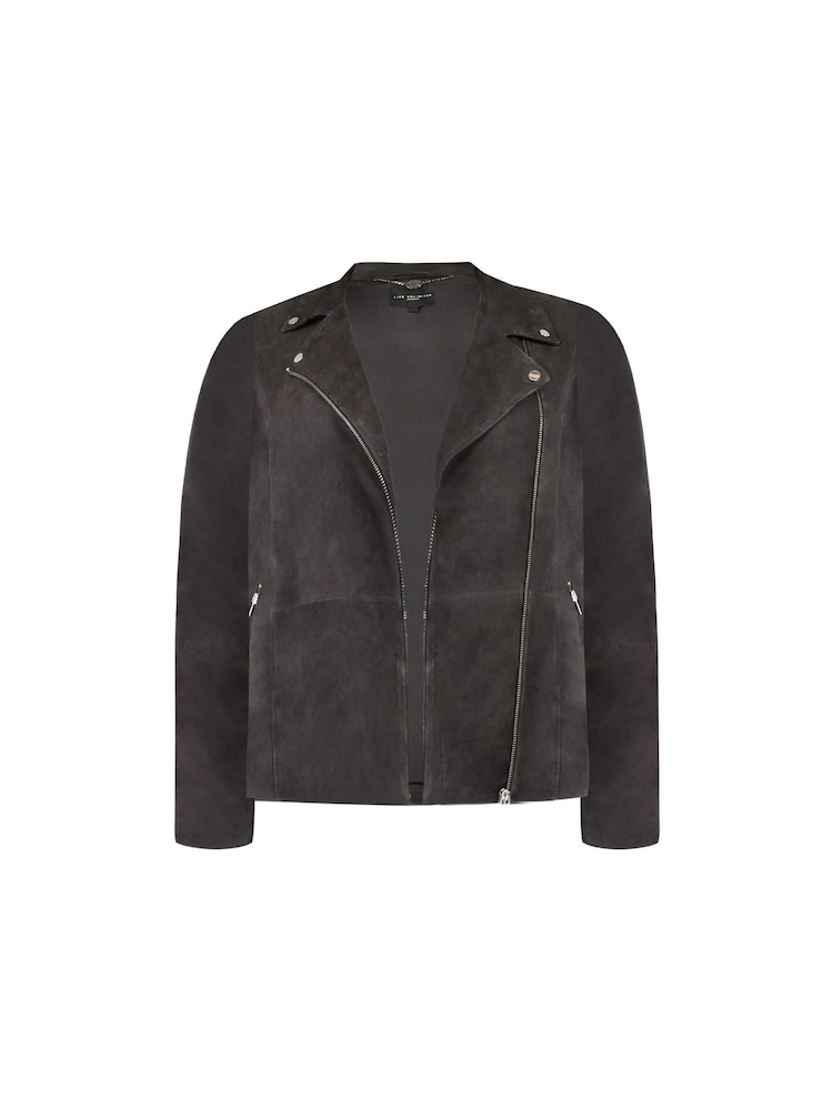 Live Unlimited Charcoal Grey Curve Suede Jacket - Image 7 of 7