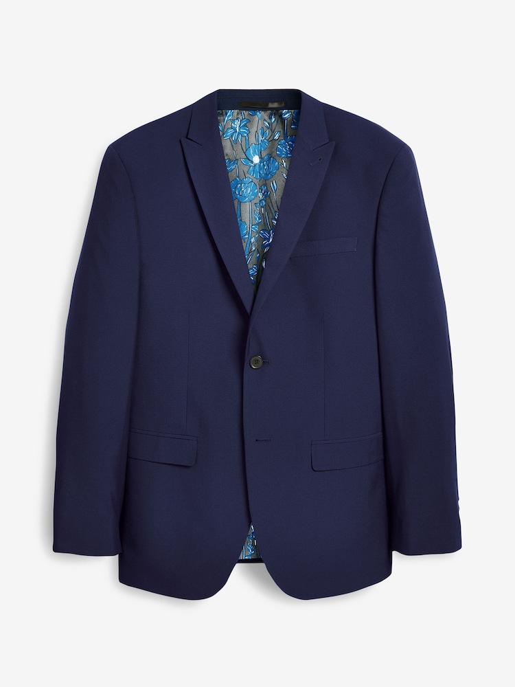 Bright Blue Regular Fit Two Button Suit Jacket - Image 3 of 6