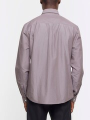 River Island Brown Stripe Poplin Shirt - Image 2 of 6