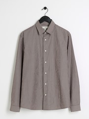 River Island Brown Stripe Poplin Shirt - Image 5 of 6