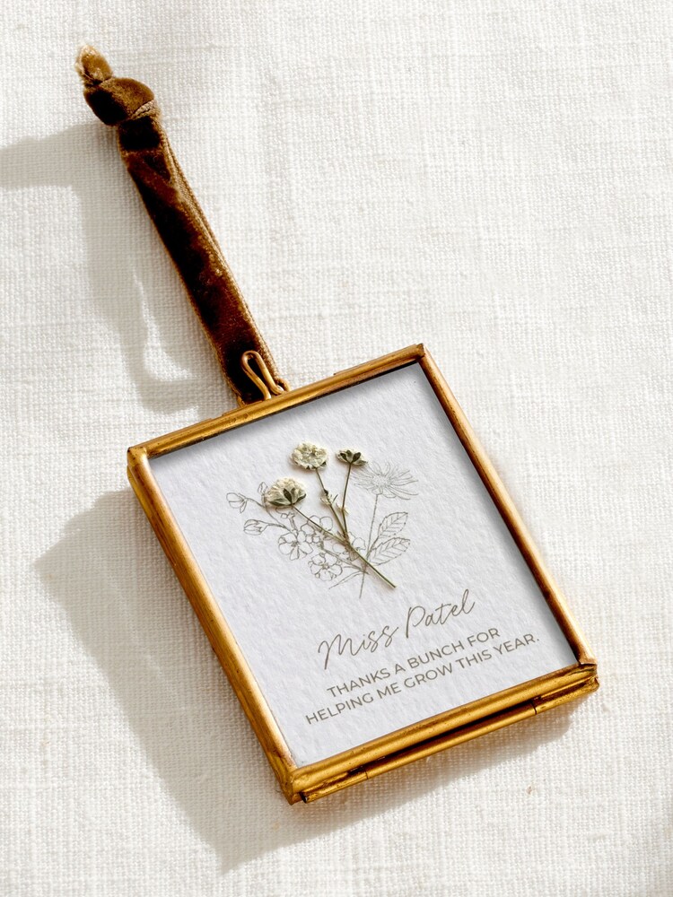 Personalised Thank You Teacher Pressed Flower Mini Frame by Posh Totty Designs - Image 2 of 3 Personalised Thank You Teacher Pressed Flower Mini Frame by Posh Totty Designs - Image 2 of 3