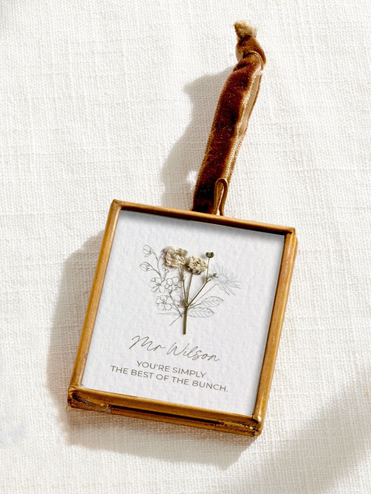 Personalised Thank You Teacher Pressed Flower Mini Frame by Posh Totty Designs - Image 3 of 3 Personalised Thank You Teacher Pressed Flower Mini Frame by Posh Totty Designs - Image 3 of 3