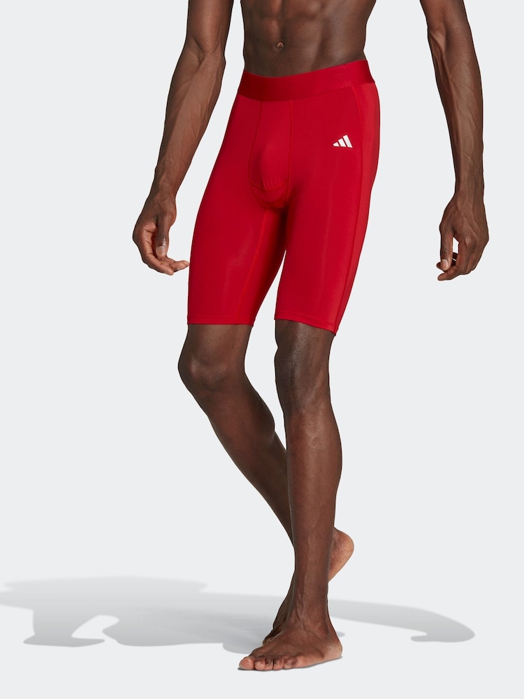 adidas Red Sportswear Techfit Aeroready Short Tights - Image 1 of 7